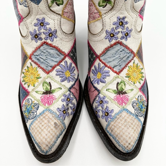 Old Gringo Yippee Ki Yay by Heirloom Short Embroidered Patchwork Ankle Booties - Picture 4 of 12